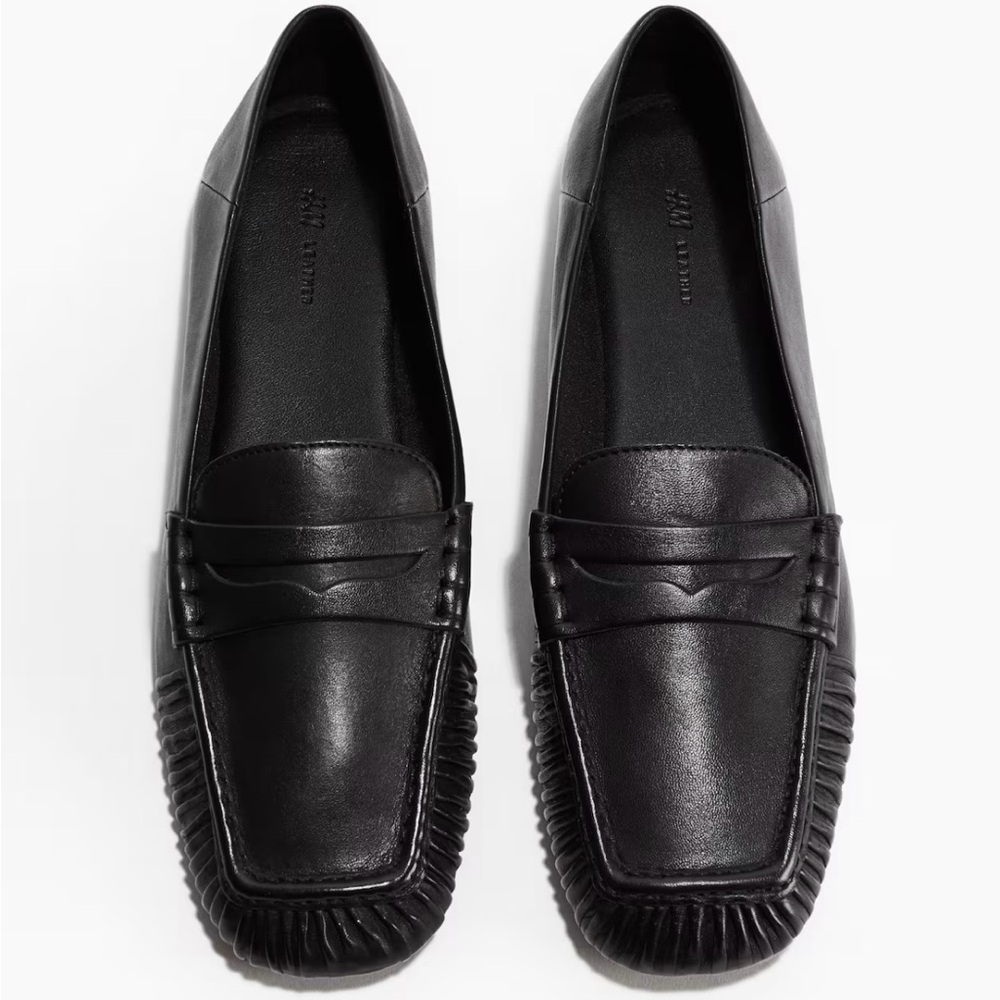H&M Women’s Premium Selection Black Leather Loafers. NWT. EU38/US7 & EU 37/US 6